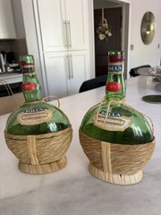Vintage 1972 And 1973Bolla Bardolino Verona Italy Green Glass Wine Bottle Glass