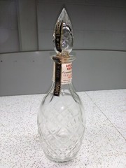 Vintage 1925 London Cream Canadian Sherry Clear Pressed Glass Wine Decanter