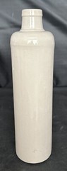 Vintage 10 3/4” Tall Off White Crock Bottle Unmarked