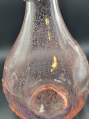Vintage 10.5&Prime; Italian Jus De Fruits Pink Glass Wine Bottle Casadis Milano