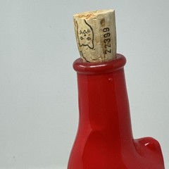 RED COLOR CAT WINE BOTTLE – GERMAN RIESLING 13&Prime; TALL WITH ORIGINAL CORK – EMPTY