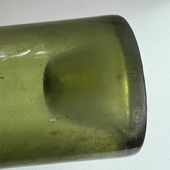 Antique Mid Century Green Wine Bottle with Inset Bottom 14&Prime;