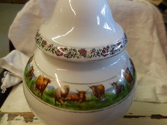 1950&rsquo;s PORCELAIN VASE ADVERTISING « ESTRATTO DI CARNE-L.BIASOLI »GENOVA-ITALY