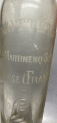 Antique Vintage French Glass Wine Bottle Etched J. Mottet & Co