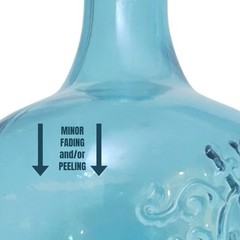 Vidrios San Miguel 17” Glass CABERNET Bottle Wine Jug Vase Aqua BLUE Recycled