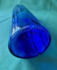 Cobalt Blue Glass Wine Bottle Ribbed Skyy 1 L Craft Home Brew 12&Prime; Clean!