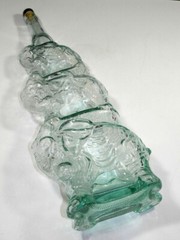 Vintage Green Glass Elephant Bottle Italy