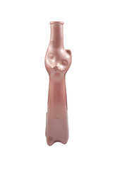 Cat Shaped Glass Wine Bottle EMPTY Gold 13&Prime; Tall