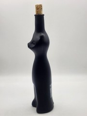 Black Cat Figural German Wine Bottle Satin Glass Mid-century Modern Style 13&Prime;