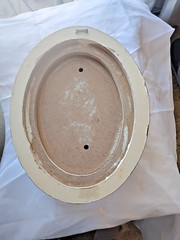 A Pair Of Vtg. Oval Convex Wine Bottle Grapes Wine Glass LG. 15&Prime;X10.5&Prime; Wood.