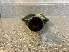 Decorative Amber Brown Flat Pressed Wine Bottle 12”x4.25”