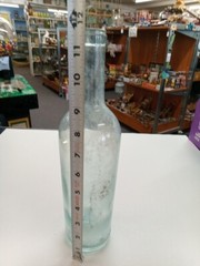 Vintage 3/4 Quart Blue Tinted Glass Wine Bottle