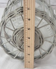 Vtg Pair 1 Gallon Glass Jugs Wicker Basket Wrap Demijohn Bottles Boho Farmhouse