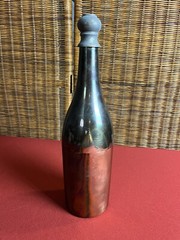 Twos Company Silver Played Brass Champagne Bottle Congratulations 15 1/2”