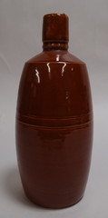 Brown Clay Portuguese Lancers Wine Bottle Portugal Vintage Vin Rose MCM Red