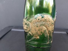 Zeller Schwarze Katz light mosel wine Mainz, Germany Cork Top Green Bottle, 1962