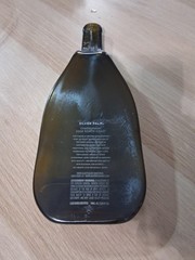 Silver Palm Flattened Wine Bottle With Curved Neck