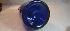 Cobalt Blue Glass Wine Bottle – 12&Prime; Tall – Base 4&Prime; Wide – Lot# N371