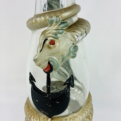 Vintage Viarengo SA Torino Glass Wine Bottle Italy Snake Serpent Dragon Koi Fish