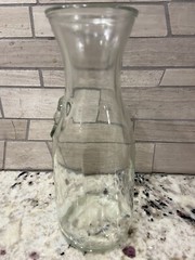 Embossed Since 1852 Glass Wine Milk Juice Carafe 9 5/8&Prime; Tall