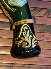 Vintage Banfi Gun Bottle-Rifle-Musket-Empty Green Glass Decanter w Cork #2087