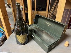 Vintage Dom Perignon 1998 Dark Green Champagne Empty Bottle and Box Only