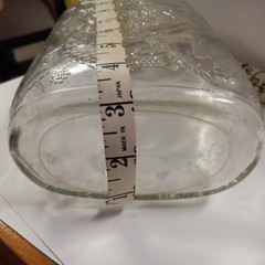 Vtg Garretts American Wines Clear Glass 1/2 Gal Bottle Decanter Embossed Grapes