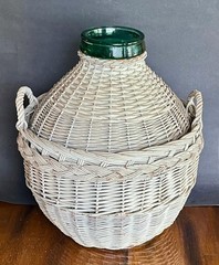 Vtg VIRESA CARBOY Bottle Wicker 5-Gal. Glass Demijohn 16½ » Jug 10½ lb Wine Beer
