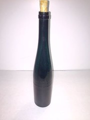 Antique Wine Bottle Odd Color Navy Teal Blue Spin Mold Unusual