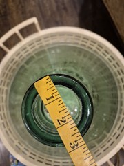 Emerald Green Glass Large Demijohn Wine Bottle in Plastic Basket Carboy EUC