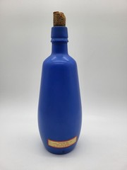 Vintage 1966 Concellos Portuguese White Wine Bottle Blue Opaque Painted Glass 9&Prime;