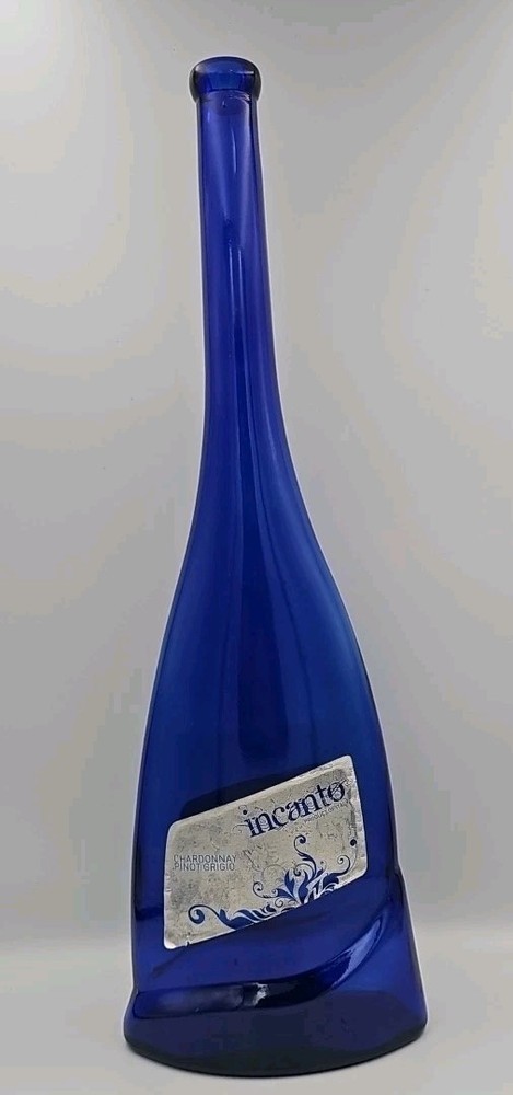 Cobalt Blue Glass Wine Bottle Very Tall 19 1/8&Prime; Decorative Incanto Italy 1.5 L