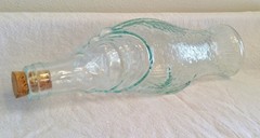 Vtg Empty Italian Fish Shaped Wine Bottle 10” Grn Pescevino Glass Beach Nautical