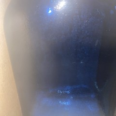 Vidrios San Miguel EXTRA LARGE Blue Recycled Glass Bottle Decanter Spain EUC