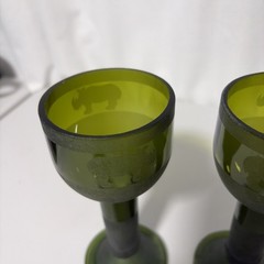 Etched Up cycled Wine Bottle Glass