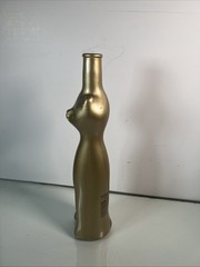 Rheinhessen Riesling Gold Happy Cat Figural Glass Wine Bottle EMPTY