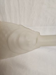 Vintage Frosted Glass Fish Shaped Bottle 14&Prime; Tall.