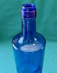Cobalt Blue Glass Wine Bottle Ribbed Skyy 1 L Craft Home Brew 12&Prime; Clean!