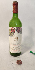 Vtg Rare – 1978 Chateau Mouton Rothschild – Empty Wine Bottle & Cork & Foil Top