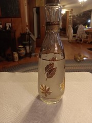 frosted gold leaf sake bottle. 280