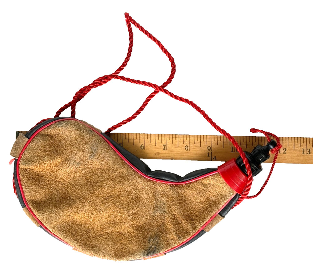 Handmade Curved Goat Leather Canteen 2 Liter Traditional Spanish Bota Bag VTG