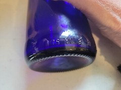 Cobalt Blue 11.5&Prime;×3.25&Prime; Long Neck Hand Blown Glass Decorative Wine Bottle NEW