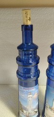 2 Lautenbach&rsquo;s Orchard Country Empty Door County Lighthouse Shaped Wine Bottle