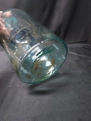 Antique 19th Century Large Aqua Demijohn 15 Inch Tall Wine Bottle 1800&rsquo;s