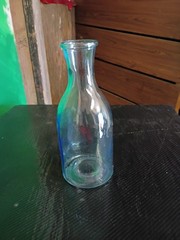 Vintage Paul Masson Since 1852 ~ 36 oz Glass Decanter Milk Bottle blue