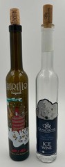Lot of 2 Empty Decorative Ice Wine Bottles 375ml Laurello Vineyards & Grand Rive