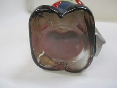 Vintage Painted Glass Skier Figurine Italian Wine Bottle – Empty