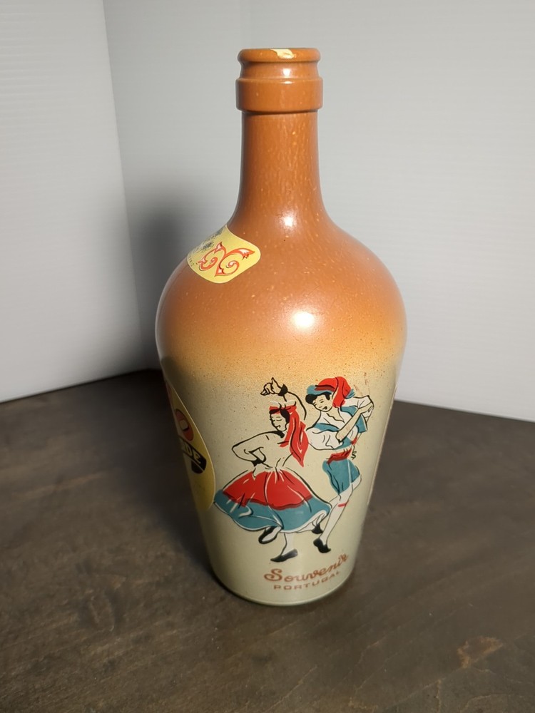 Vintage Souvenir Portugal Fondango Ribate Jo Rose Wine Glass Bottle