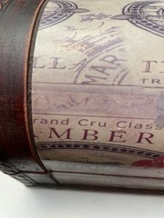 Vintage Chambertin Grand Cru Classe Empty Wine Case Dark Red Wood
