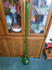 Very Old Huge GREEN MAZZONI WINE BOTTLE ITALIAN GLASS 44 INCHES TALL EUC